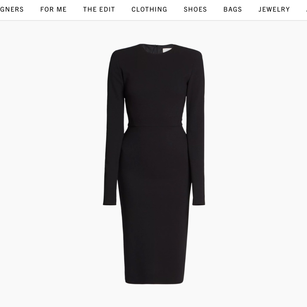 Victoria Beckham  Wool-Blend Midi-Body-Con Dress